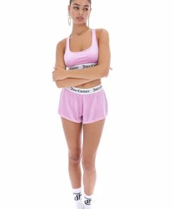 JUICY COUTURE LINGERIE & NIGHTWEAR ORCHID PINK VELVET LOUNGE RACER BRA