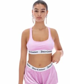 JUICY COUTURE LINGERIE & NIGHTWEAR ORCHID PINK VELVET LOUNGE RACER BRA
