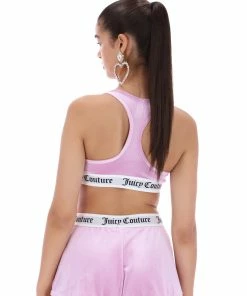 JUICY COUTURE LOUNGEWEAR ORCHID PINK VELVET LOUNGE FLARED SHORTS