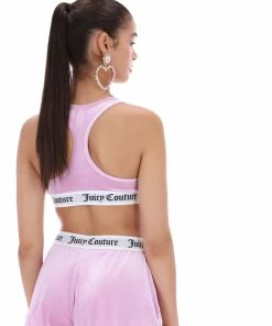 JUICY COUTURE LINGERIE & NIGHTWEAR ORCHID PINK VELVET LOUNGE RACER BRA
