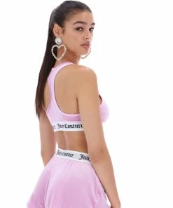 JUICY COUTURE LOUNGEWEAR ORCHID PINK VELVET LOUNGE FLARED SHORTS