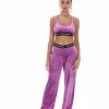 JUICY COUTURE PURPLE VELVET LOUNGE WIDE LEG BOTTOMS