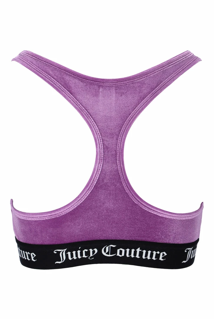 JUICY COUTURE LINGERIE & NIGHTWEAR PURPLE VELVET LOUNGE RACER BRA