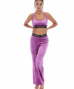 JUICY COUTURE LINGERIE & NIGHTWEAR PURPLE VELVET LOUNGE RACER BRA