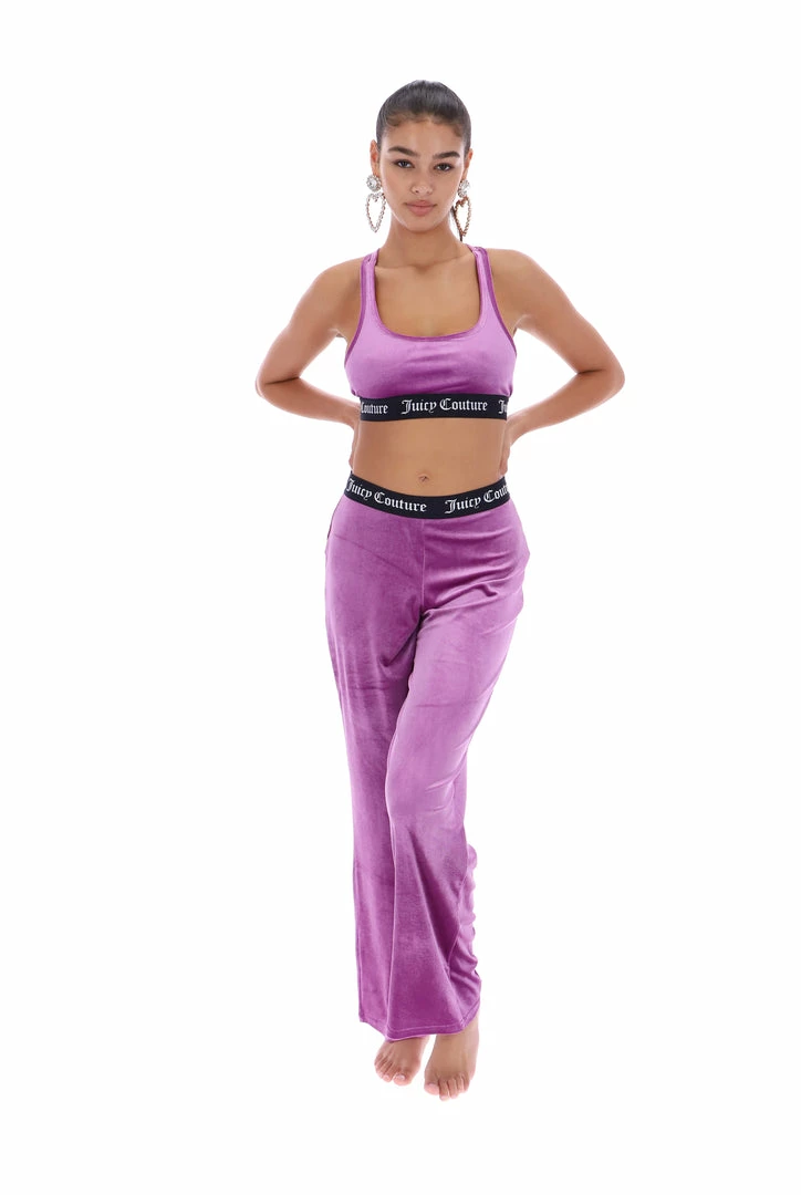 JUICY COUTURE LINGERIE & NIGHTWEAR PURPLE VELVET LOUNGE RACER BRA