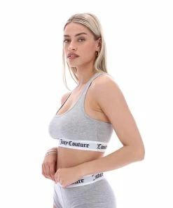 JUICY COUTURE SILVER MARL COTTON LOUNGE RACER BRA NEW IN