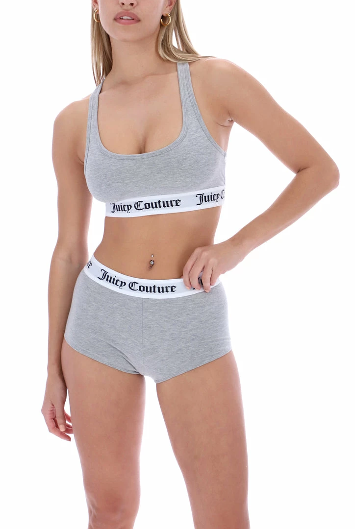JUICY COUTURE SILVER MARL COTTON LOUNGE RACER BRA NEW IN