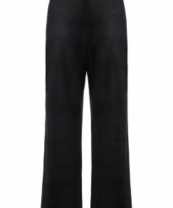 JUICY COUTURE BLACK VELVET LOUNGE WIDE LEG BOTTOMS