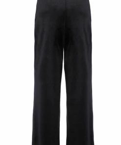 JUICY COUTURE BLACK VELVET LOUNGE WIDE LEG BOTTOMS