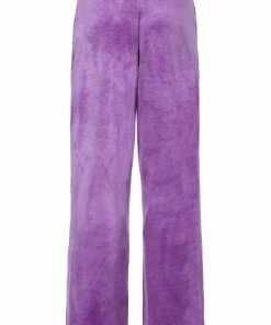 JUICY COUTURE PURPLE VELVET LOUNGE WIDE LEG BOTTOMS