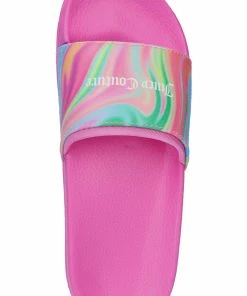 JUICY COUTURE MULTI-COLOUR SWIRL SLIDERS