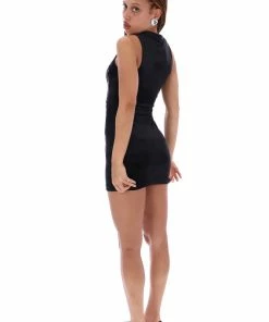 JUICY COUTURE BLACK VELOUR DIAMANTE WESTERN TANK DRESS DRESSES