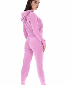 JUICY COUTURE ORCHID PINK CLASSIC VELOUR CUFFED JOGGER