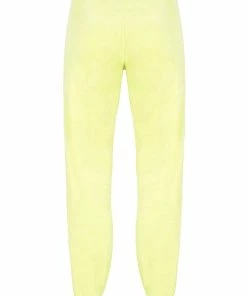 JUICY COUTURE SPRING SUMMER '22 COLLECTION YELLOW PEAR CLASSIC VELOUR CUFFED JOGGER