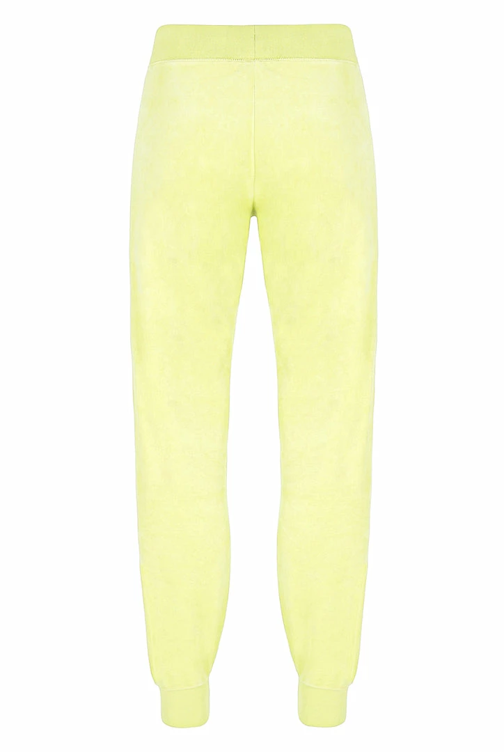 JUICY COUTURE SPRING SUMMER '22 COLLECTION YELLOW PEAR CLASSIC VELOUR CUFFED JOGGER