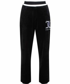 JUICY COUTURE BLACK VELOUR BOYFRIEND JOGGER TRACKSUITS