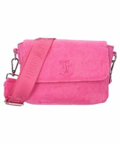 JUICY COUTURE FLURO PINK MONOGRAM TOWELLING BAG