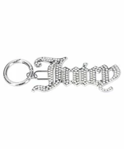 JUICY COUTURE SILVER DIAMANTE JUICY KEY FOB