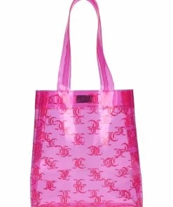 JUICY COUTURE FLURO PINK MONOGRAM PVC TOTE SPRING SUMMER '22 COLLECTION