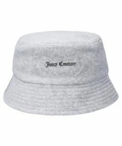 JUICY COUTURE SILVER MARL VELOUR BUCKET HAT