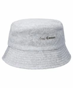 JUICY COUTURE SILVER MARL VELOUR BUCKET HAT