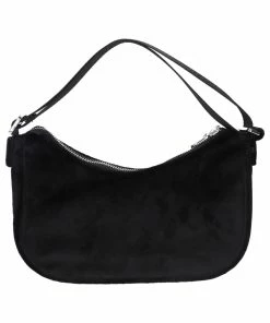 JUICY COUTURE BLACK VELOUR SHOULDER BAG SPRING SUMMER'22 COLLECTION