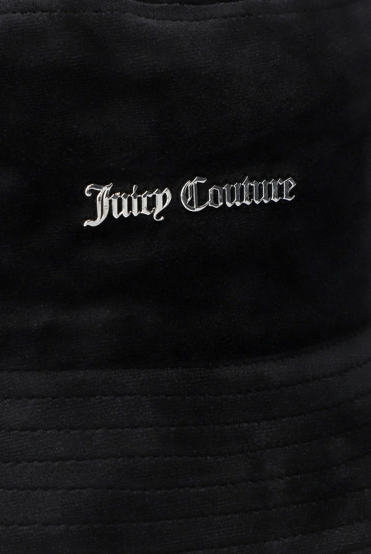 JUICY COUTURE SPRING SUMMER '22 COLLECTION BLACK VELOUR BUCKET HAT