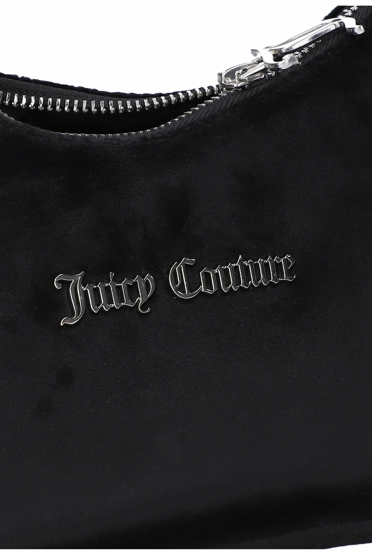 JUICY COUTURE BLACK VELOUR SHOULDER BAG SPRING SUMMER '22 COLLECTION