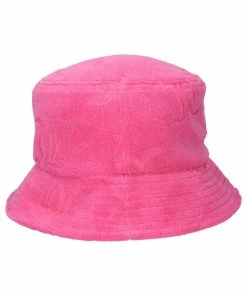 JUICY COUTURE FLURO PINK MONOGRAM TOWELLING BUCKET HAT SPRING SUMMER'22 COLLECTION