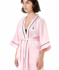 JUICY COUTURE ALMOND BLOSSOM SATIN EMBROIDERED KIMONO