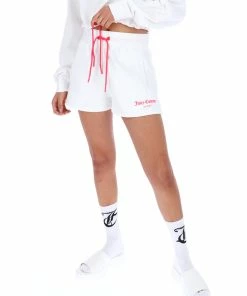 JUICY COUTURE WHITE MID-RISE TRACK SHORT TRACKSUITS