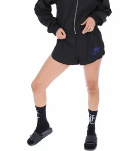 JUICY COUTURE TRACKSUITS BLACK DIAMANTE LIGHTWEIGHT TRACK SHORTS