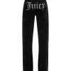 JUICY COUTURE TRACKSUITS BLACK VELOUR DIAMANTE TRACKSUIT BOTTOM