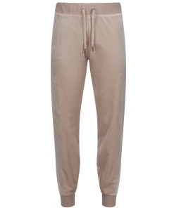 JUICY COUTURE WARM TAUPE CLASSIC VELOUR CUFFED JOGGER TRACKSUITS