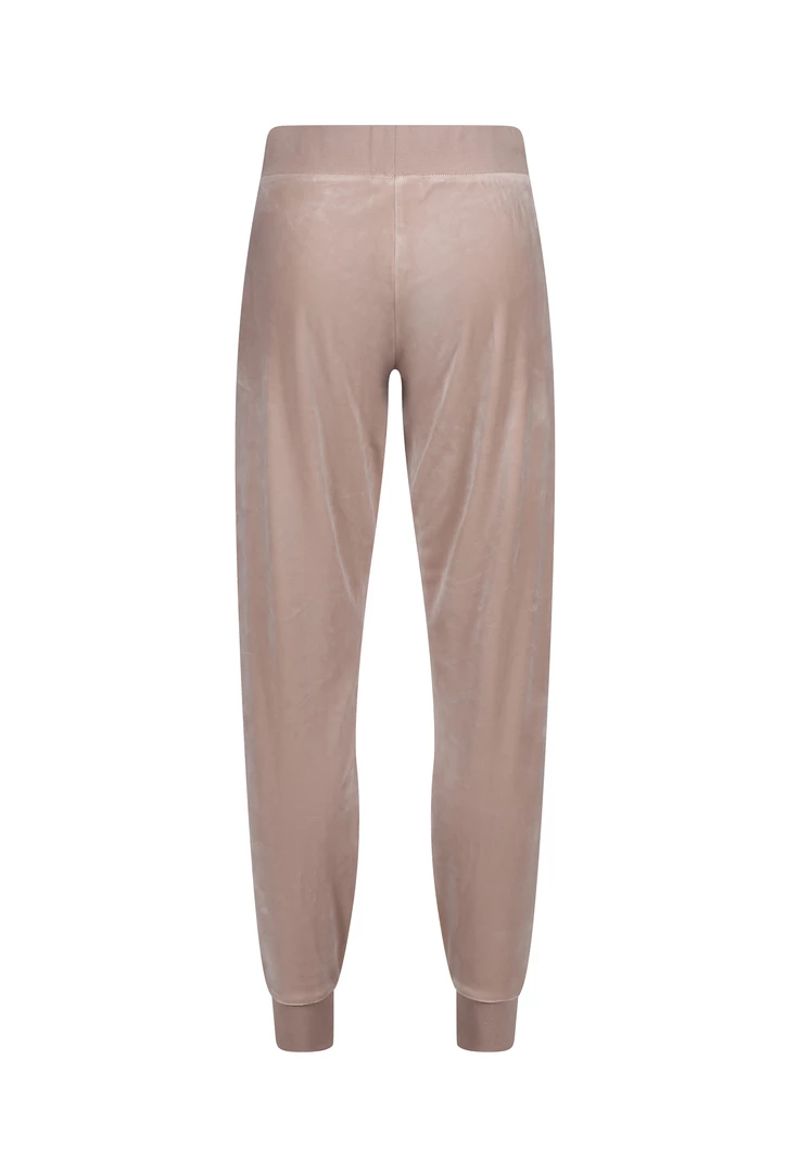 JUICY COUTURE WARM TAUPE CLASSIC VELOUR CUFFED JOGGER TRACKSUITS
